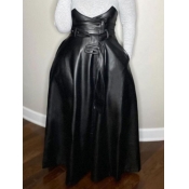 LW Formal Belt Design Loose Black Floor Length A L