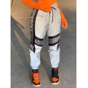 Lovely Street Striped Patchwork Drawstring White P