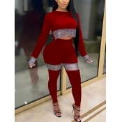 LW SXY Sequined Patchwork Pants Set