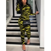 Lovely Street Zebra Pattern Print Black One-piece 