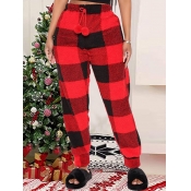 Lovely Trendy Christmas Day Drawstring Red Pants