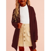 Lovely Casual Basic Loose Wine Red Girl Cardigan