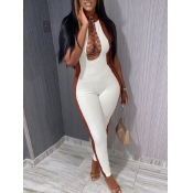 Lovely Sexy Bandage Hollow-out Design Patchwork Wh