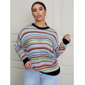 Lovely Street Dropped Shoulder Striped Patchwork B