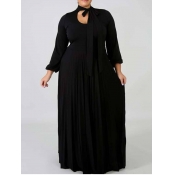 Lovely Casual Long Hollow-out Black Floor Length A