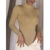 Lovely Sportswear Turtleneck Basic Skinny Apricot 
