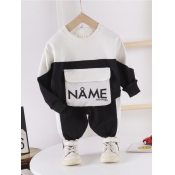 Lovely Casual O Neck Print Patchwork Black Boy Two
