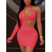 LW SXY One Shoulder Hollow-out Dress