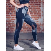 Lovely Sportswear Camo Print Mesh Patchwork Leggin