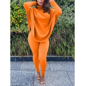 Lovely Casual Turtleneck Loose Croci Two Piece Pan