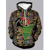Lovely CasualHooded Collar Print Multicolor Hoodie