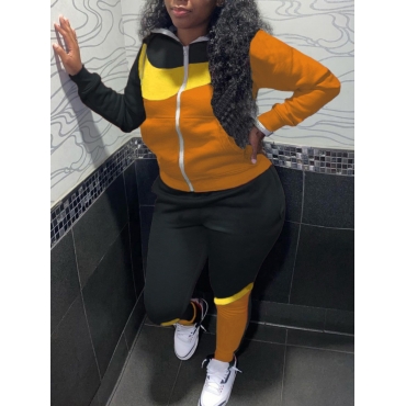 

LW Patchwork Zipper Design Tracksuit Set, Croci