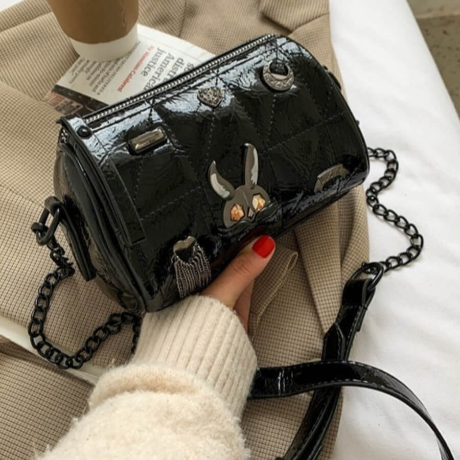 

Lovely Casual Metal Accessories Decoration Black Crossbody Bag