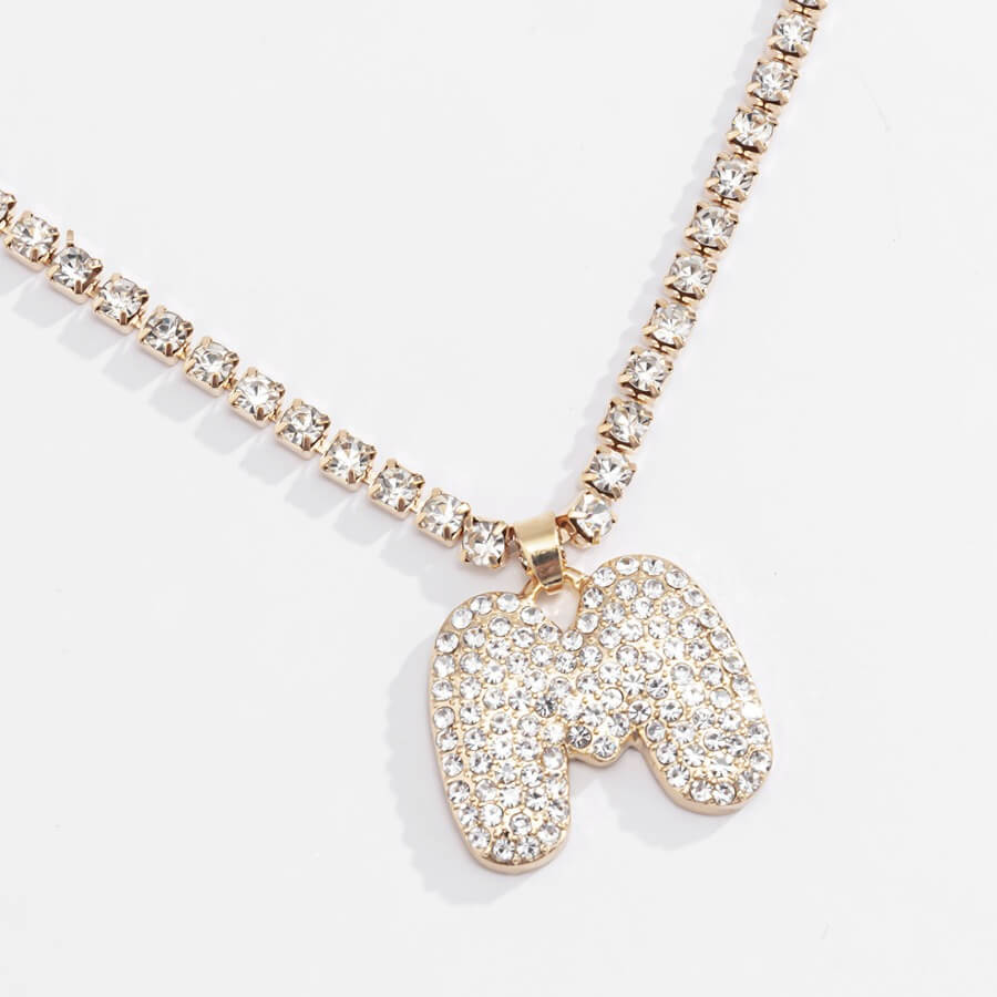 

LW Party Sequined Letter Gold Necklace