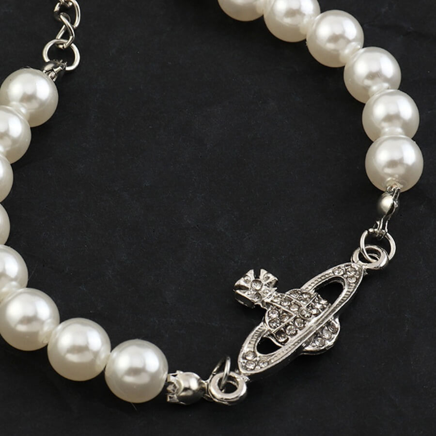

Lovely Casual Pearl White Alloy Bracelet, Silver