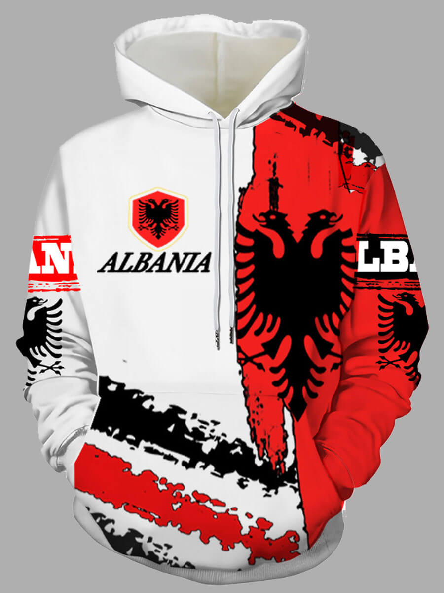 

Lovely Casual Letter Print Patchwork White Men Hoodie