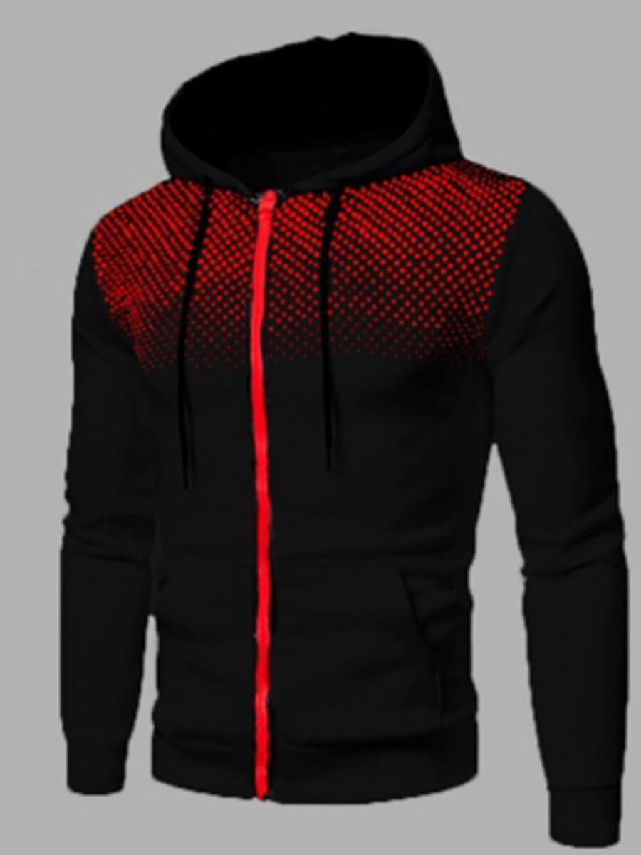 

Lovely Casual Hooded Collar Print Kangaroo Pocket Black Men Hoodie