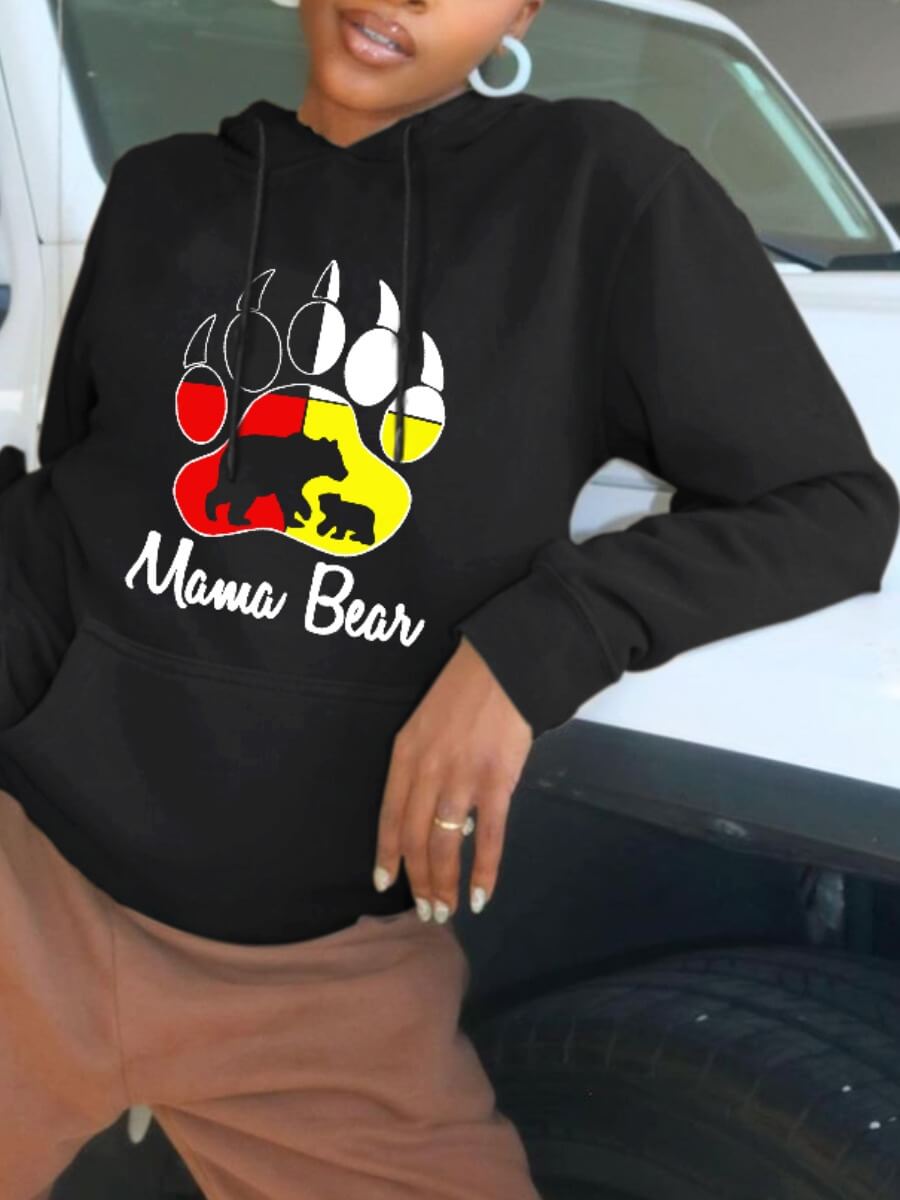 

Lovely Casual Hooded Collar Letter Print Patchwork Black Hoodie