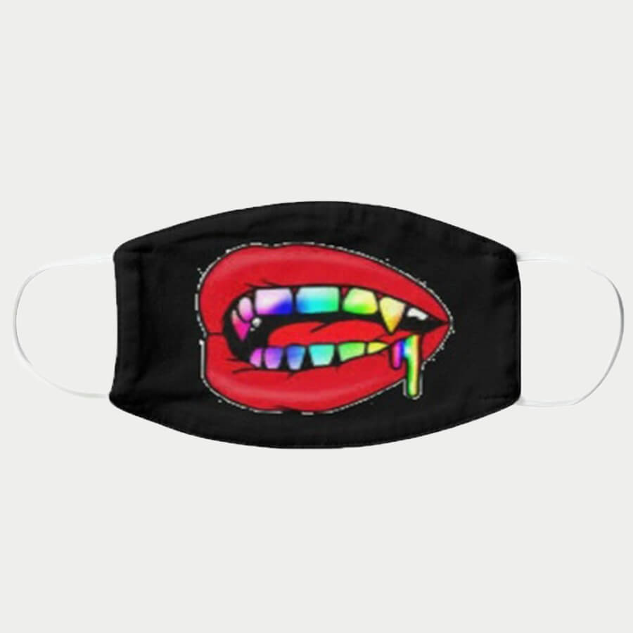 

Lovely Casual Lip Print Black Face Mask