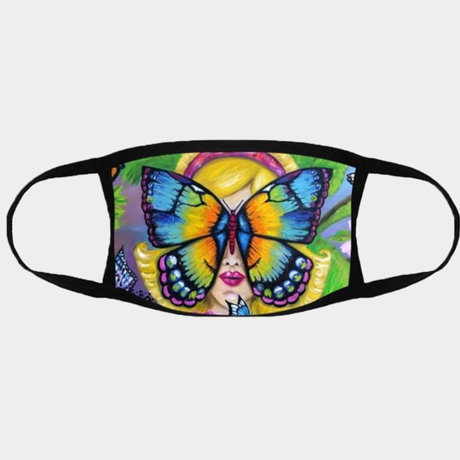 

Lovely Stylish Butterfly Print Multicolor Face Mask, Multi