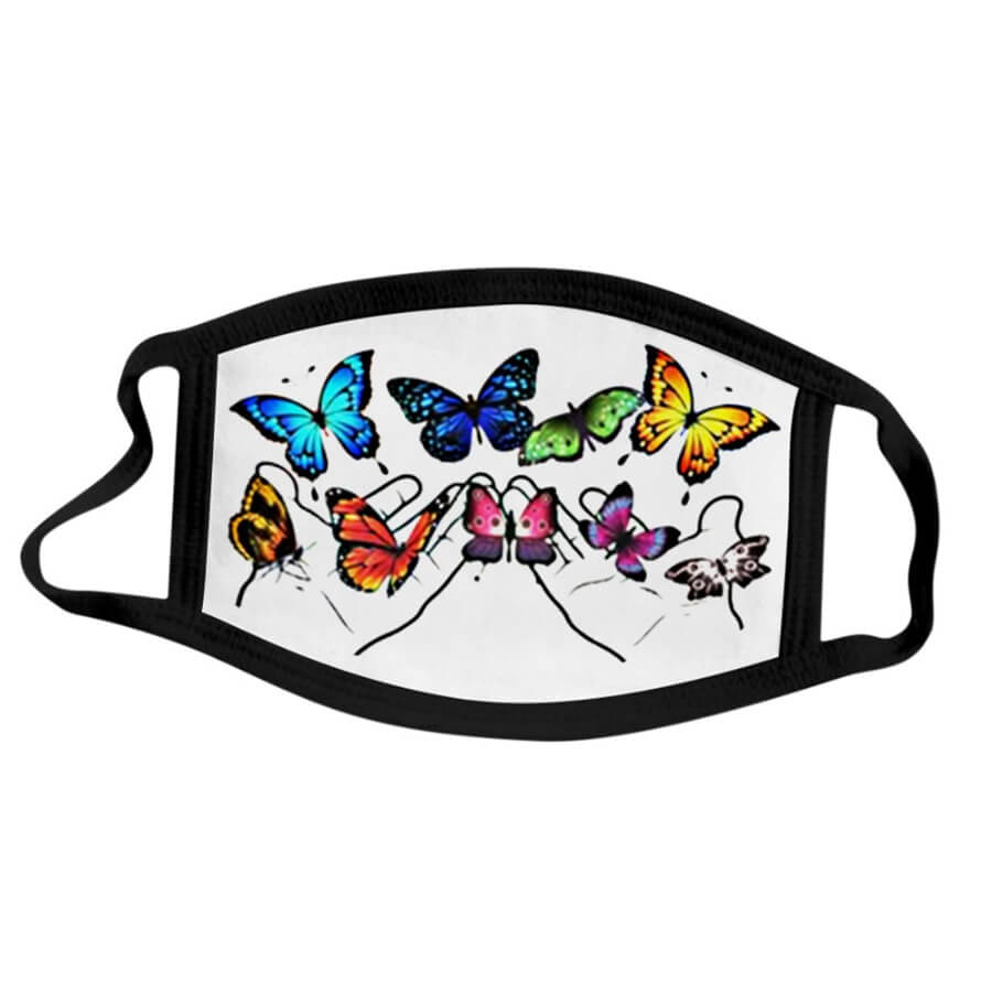 

Lovely Casual Print Patchwork White Face Mask