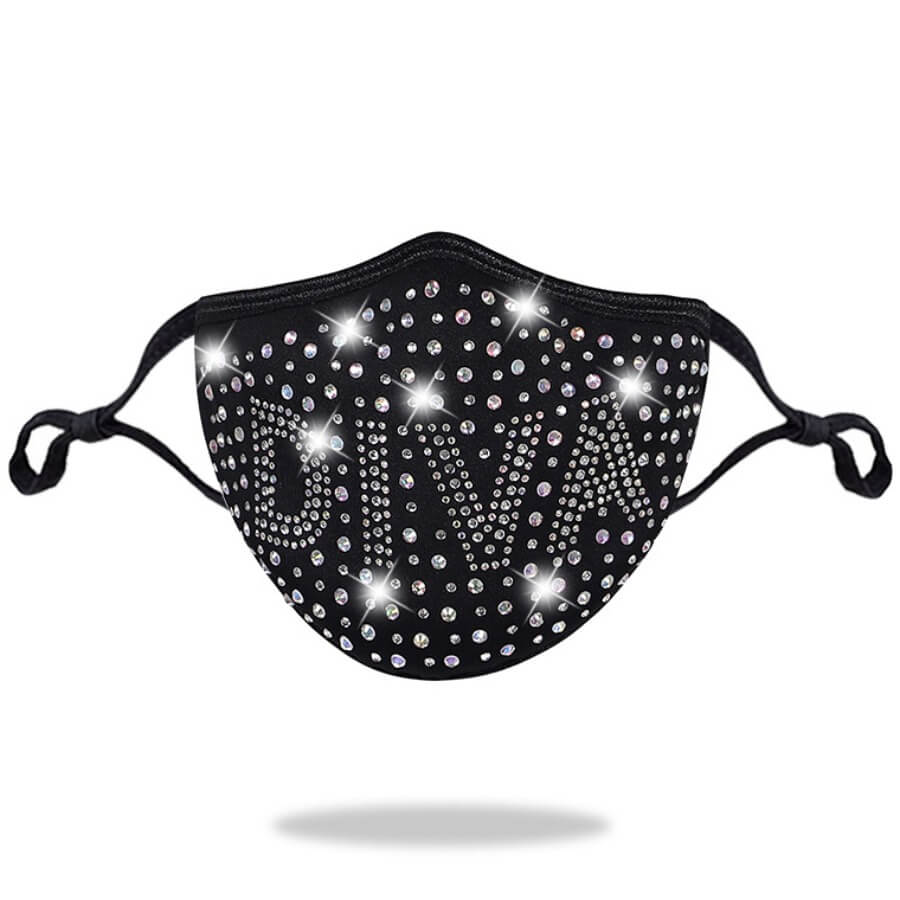 

Lovely Chic Sequined Pearl Decoration White Face Mask