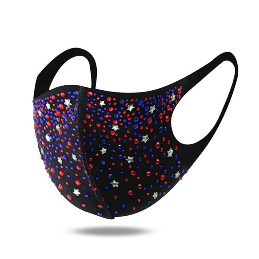 

Lovely Trendy Christmas Day Star Decoration Multicolor Face Mask, Multi