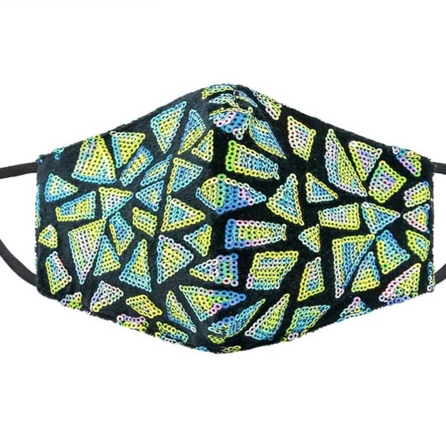 

Lovely Casual Color-lump Sequined Decoration Blue Face Mask