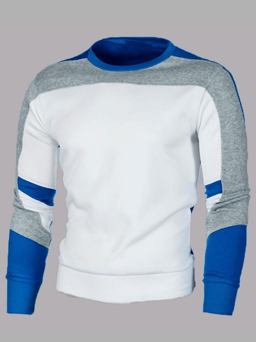 LW Men Color-lump Patchwork Sweatshirt