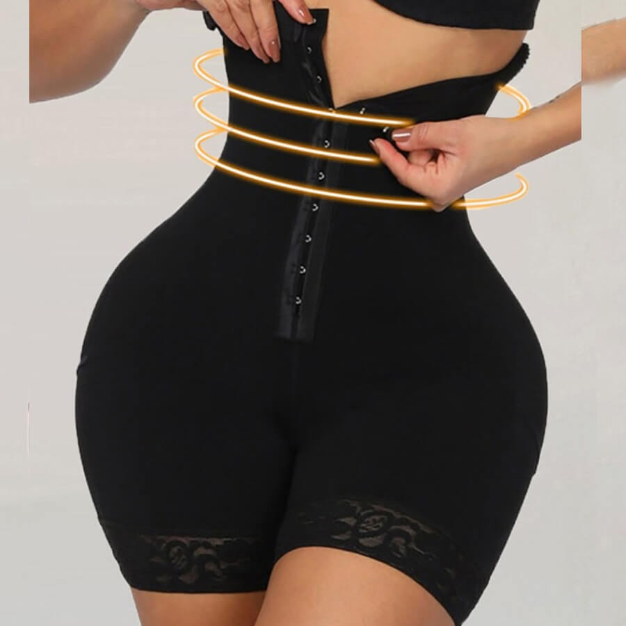 

Lovely Sexy High-waisted Patchwork Black Waist Trainer