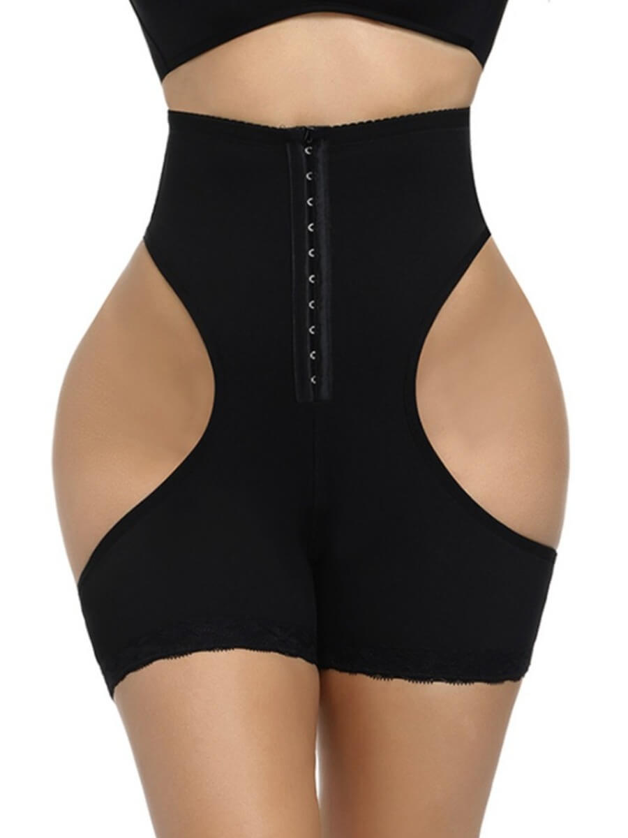 

Lovely Casual Hollow-out Button Design Black Waist Trainer