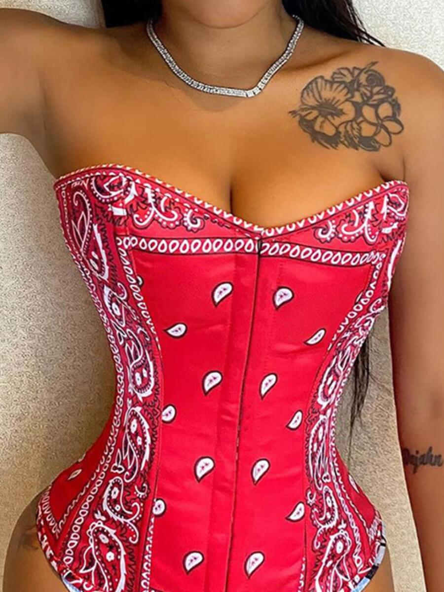

Lovely Street Off The Shoulder Star Print Red Camisole