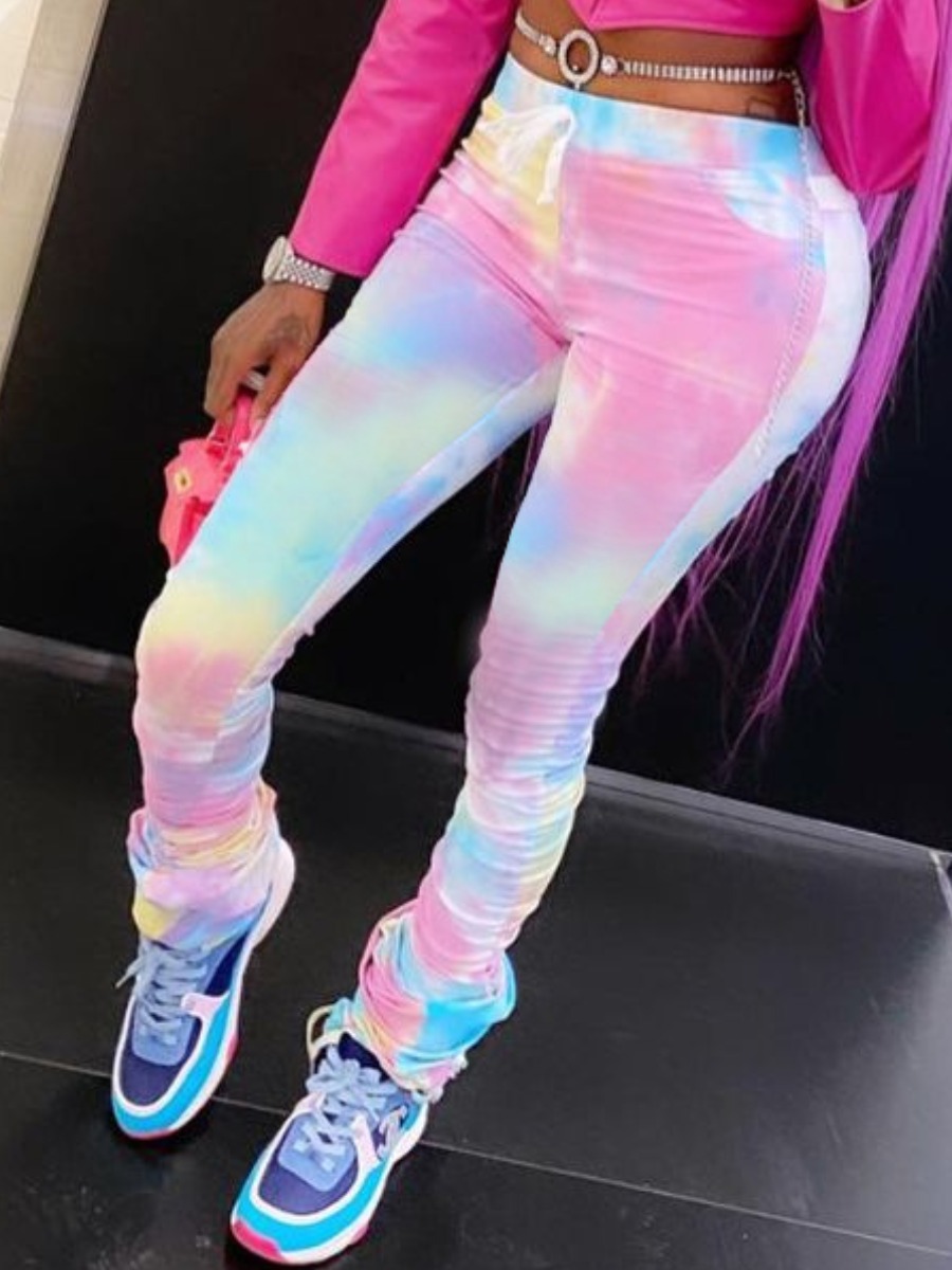 

LW Tie-dye Stacked Pants, Multi