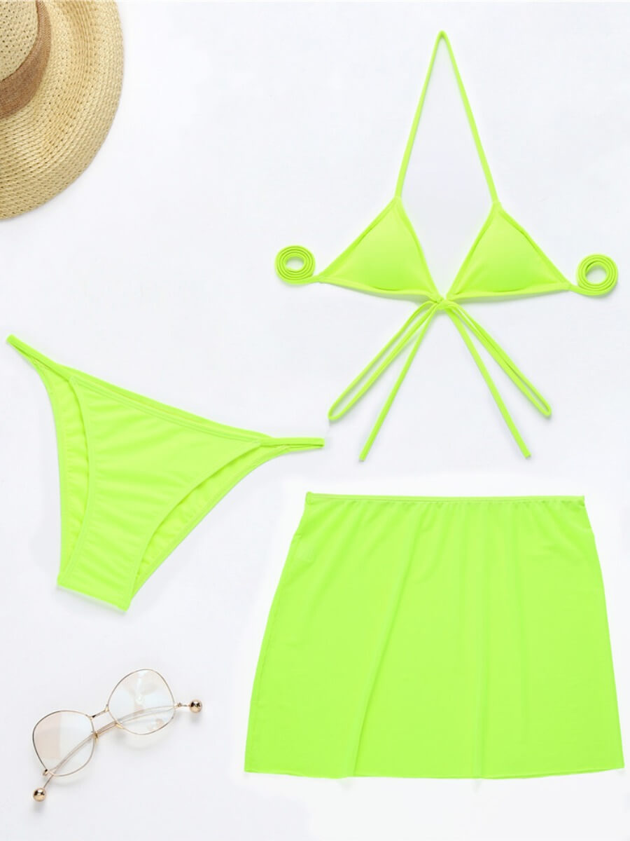 

Lovely Sexy Backless Bandage Design Green Two-piece Swimsuit