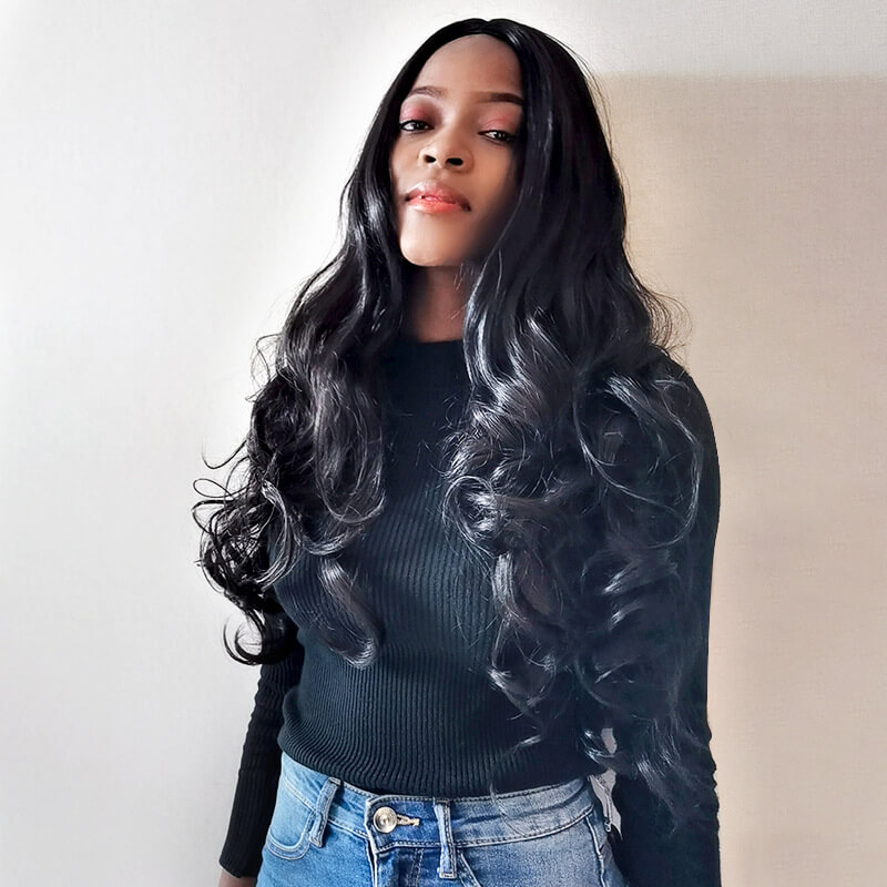 

Lovely Casual High-temperature Resistance Black Wig