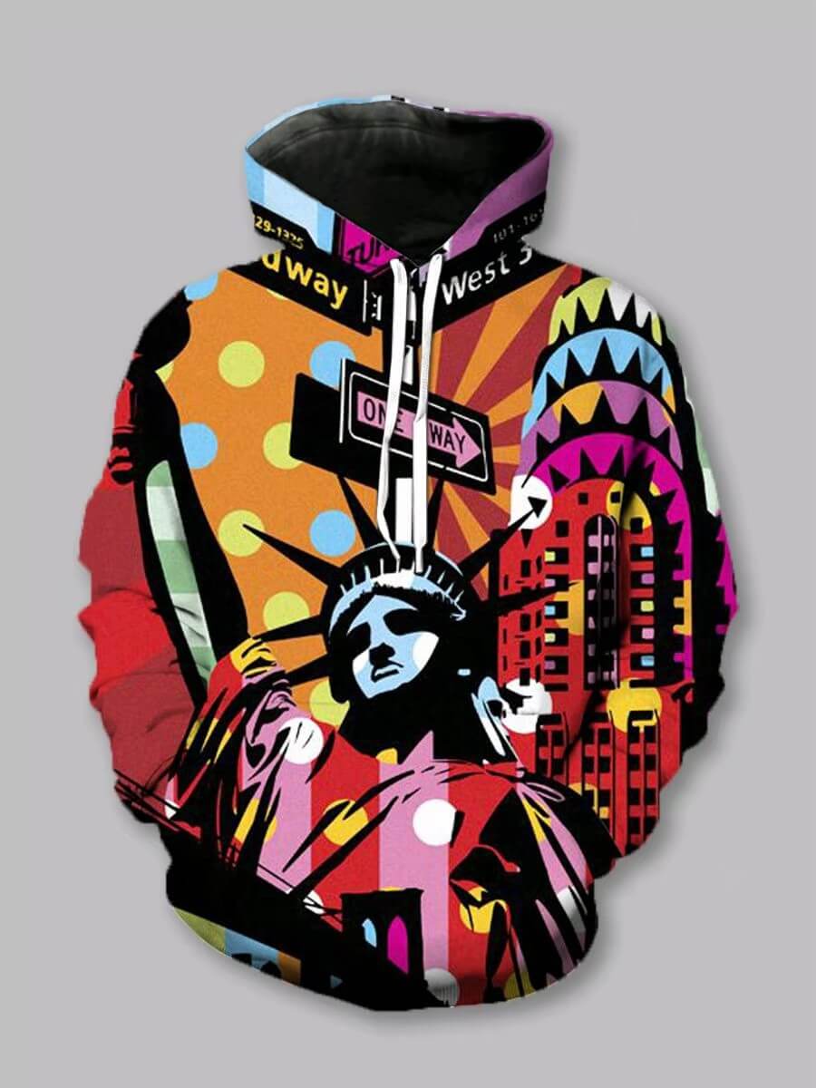 

Lovely Casual Graffiti Print Patchwork Multicolor Boy Hoodie, Multi