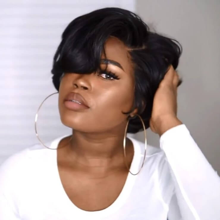 

Lovely Casual Bobo Black Wig