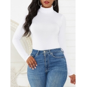 LW BASICS Sweet Turtleneck Skinny White Bodysuit