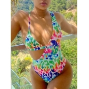 Lovely Sweet Leopard Print Hollow-out Multicolor O
