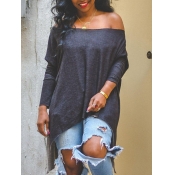 Lovely Casual Off The Shoulder Asymmetrical Black 