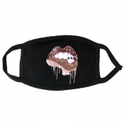 Lovely Casual Leopard Lip Print Brown Face Mask