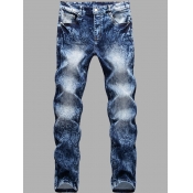 Lovely Men Street Mid Waist Gradient Print Blue Je