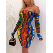 LW SXY Sweet Off The Shoulder Animal Print Patchwo
