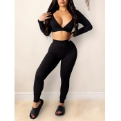 Lovely Sexy Deep V Neck Backless Crop Top Black Tw