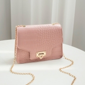 Lovely Chic Chain Strap Pink Crossbody Bag