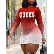 LW Plus Size Gradient Letter Print Dress
