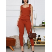 Lovely Casual U Neck Bandage Hollow-out Design Bro