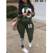 LW BASICS Letter Print Patchwork Tracksuit Set