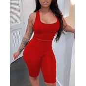 LW U Neck High-waisted Shorts Set