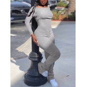 Lovely Casual Fold Design Grey One-piece Jumpsuit